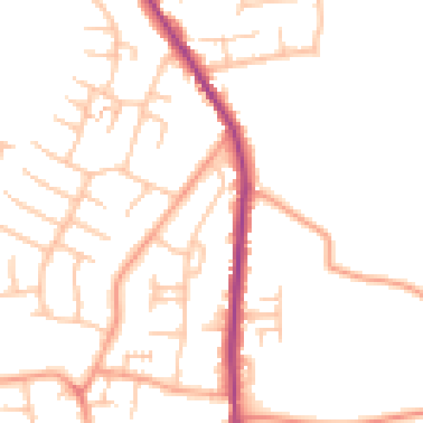 Daytime road noise heatmap for WS6 6EJ