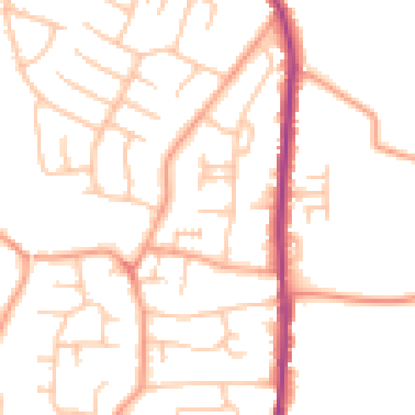 Daytime road noise heatmap for WS6 6EL