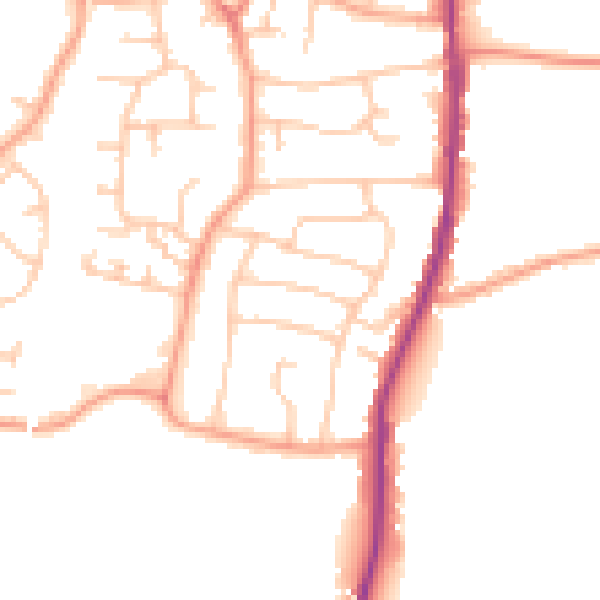 Daytime road noise heatmap for WS6 6HG