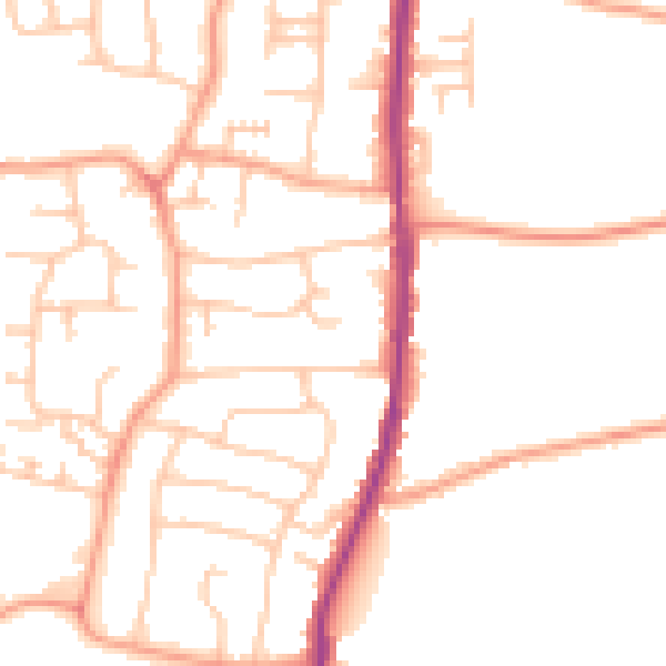 Daytime road noise heatmap for WS6 6HP