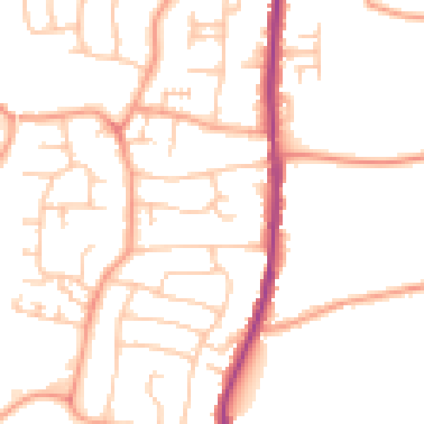 Daytime road noise heatmap for WS6 6HR