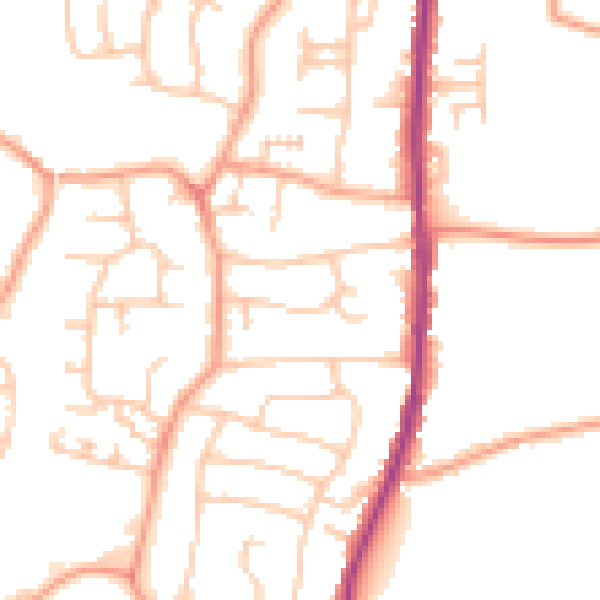 Daytime road noise heatmap for WS6 6HW
