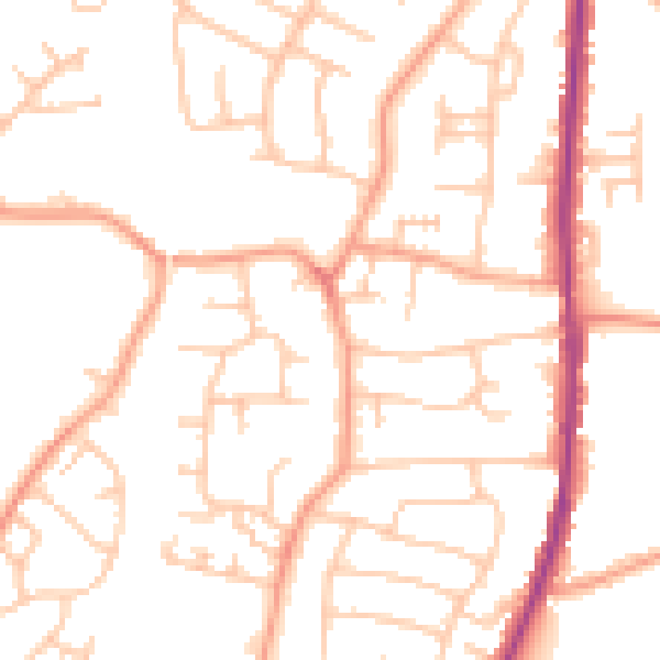 Daytime road noise heatmap for WS6 6JA
