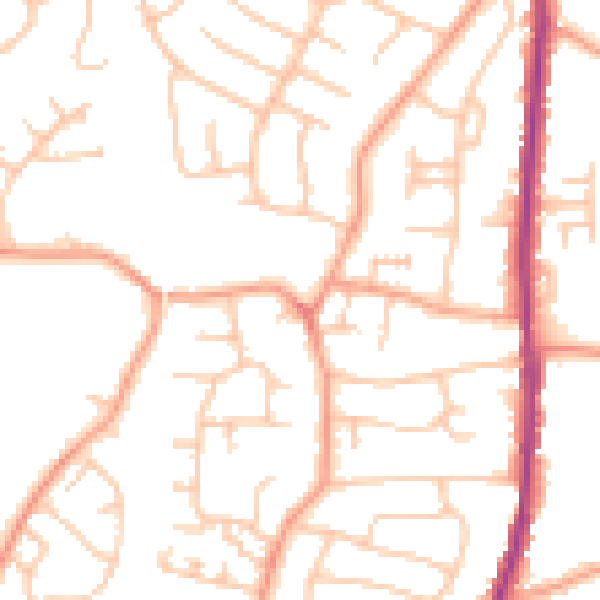 Daytime road noise heatmap for WS6 6JD