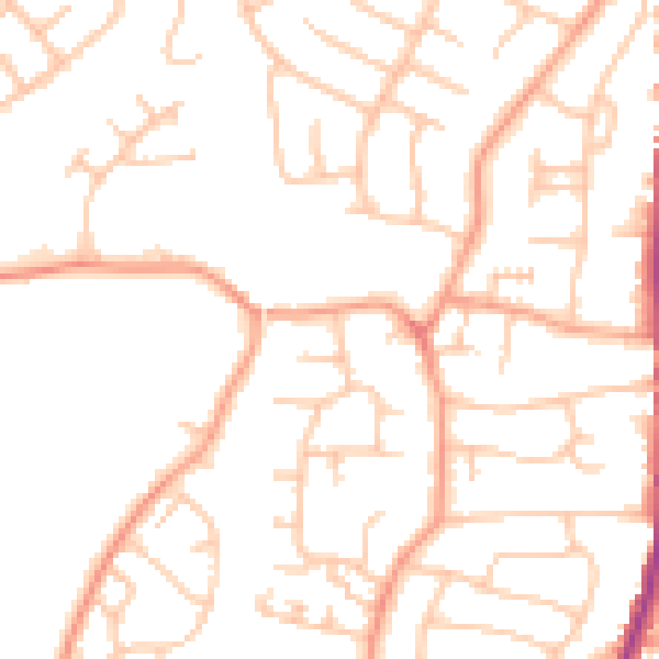 Daytime road noise heatmap for WS6 6JE