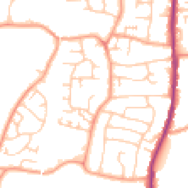 Daytime road noise heatmap for WS6 6JU