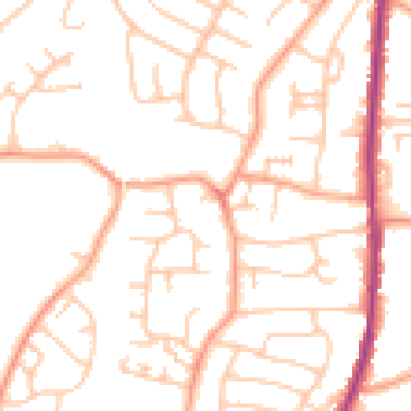 Daytime road noise heatmap for WS6 6JY