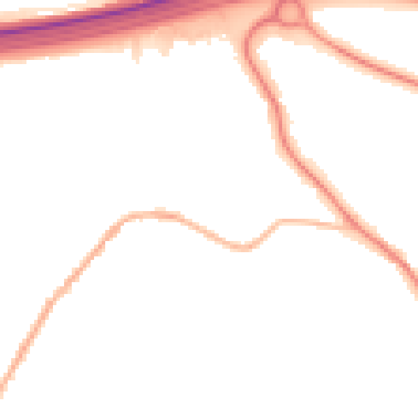 Night-time road noise heatmap for WS6 6LF