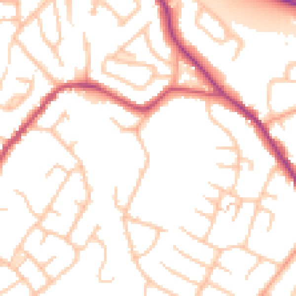 Daytime road noise heatmap for WS6 6LL