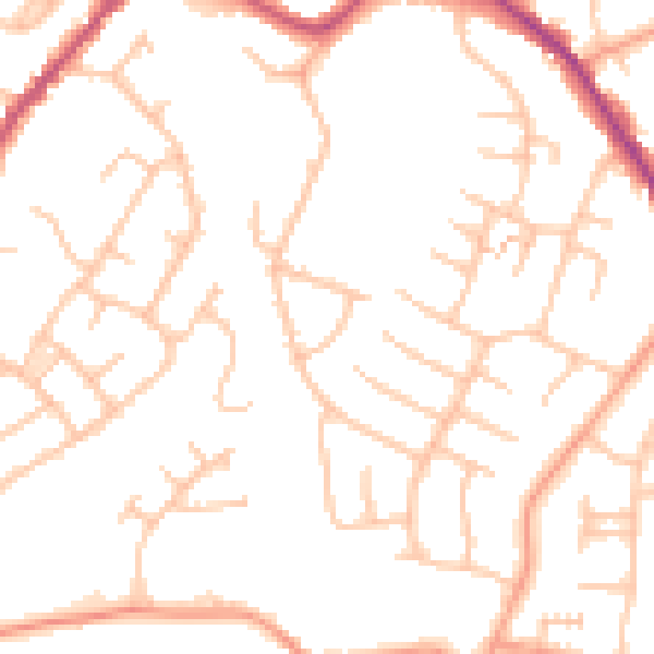 Daytime road noise heatmap for WS6 6LU