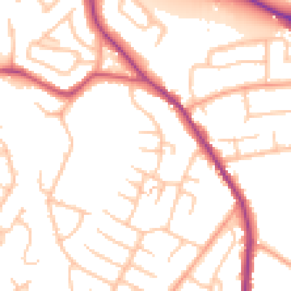 Daytime road noise heatmap for WS6 6NB