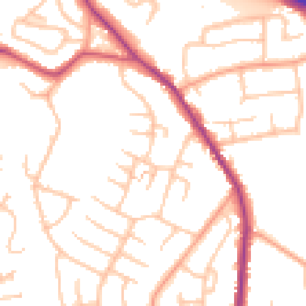 Daytime road noise heatmap for WS6 6ND
