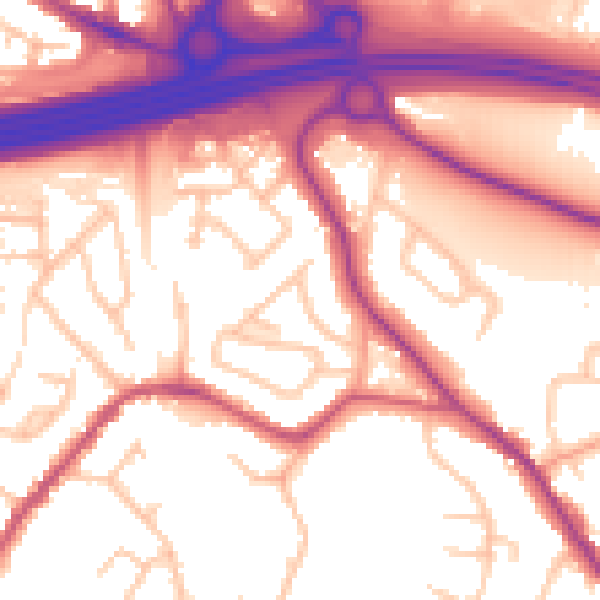 Daytime road noise heatmap for WS6 6NE