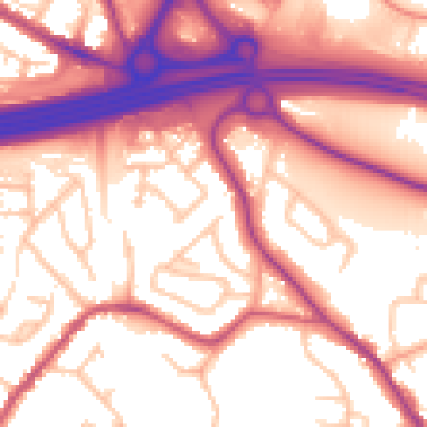 Daytime road noise heatmap for WS6 6NF