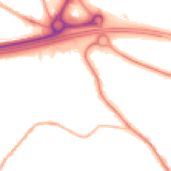 Night-time road noise heatmap for WS6 6NF