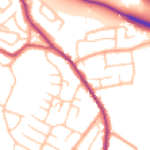 Daytime road noise heatmap for WS6 6NL
