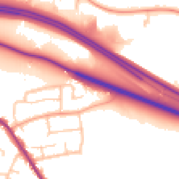 Daytime road noise heatmap for WS6 6NY