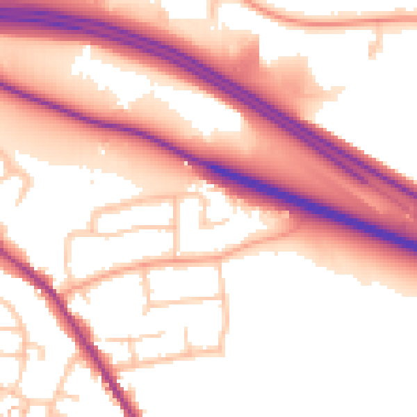 Daytime road noise heatmap for WS6 6QQ