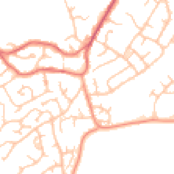 Daytime road noise heatmap for WS6 7AQ