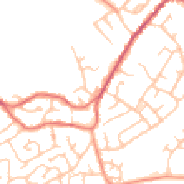 Daytime road noise heatmap for WS6 7BD