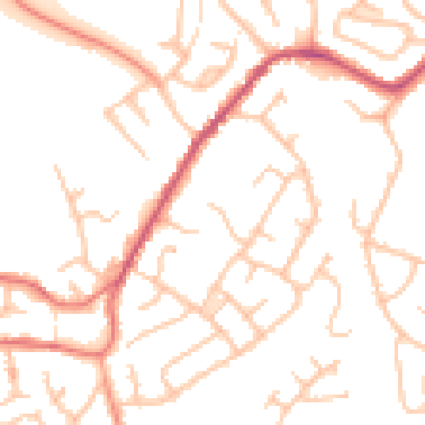 Daytime road noise heatmap for WS6 7DA