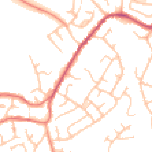 Daytime road noise heatmap for WS6 7EF
