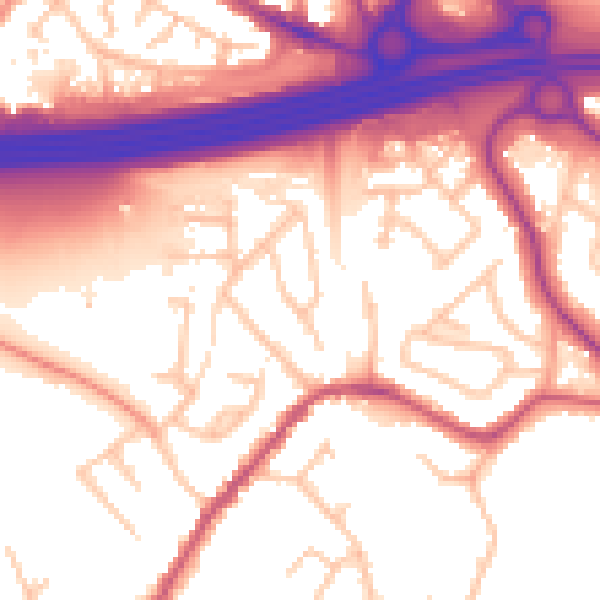 Daytime road noise heatmap for WS6 7ER