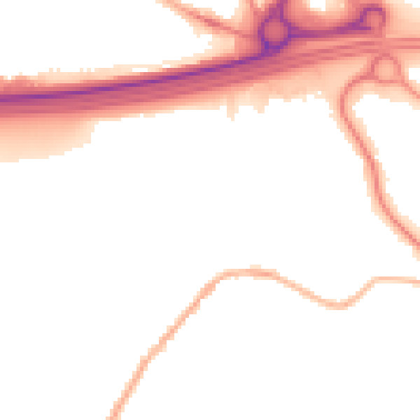 Night-time road noise heatmap for WS6 7ER