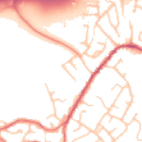 Daytime road noise heatmap for WS6 7EZ
