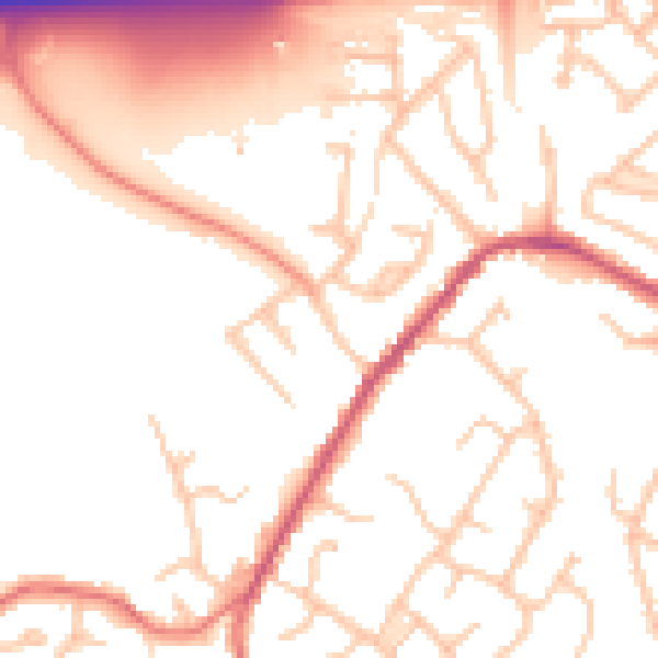 Daytime road noise heatmap for WS6 7HA