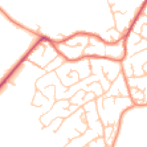 Daytime road noise heatmap for WS6 7HW