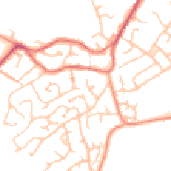Daytime road noise heatmap for WS6 7JJ