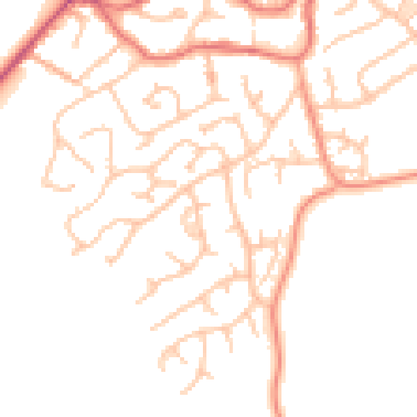 Daytime road noise heatmap for WS6 7LW