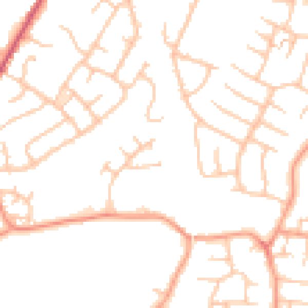 Daytime road noise heatmap for WS6 7QY