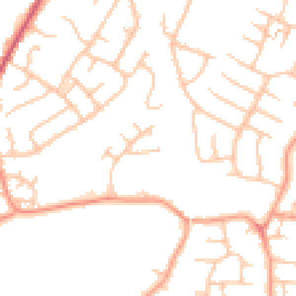 Daytime road noise heatmap for WS6 7QZ