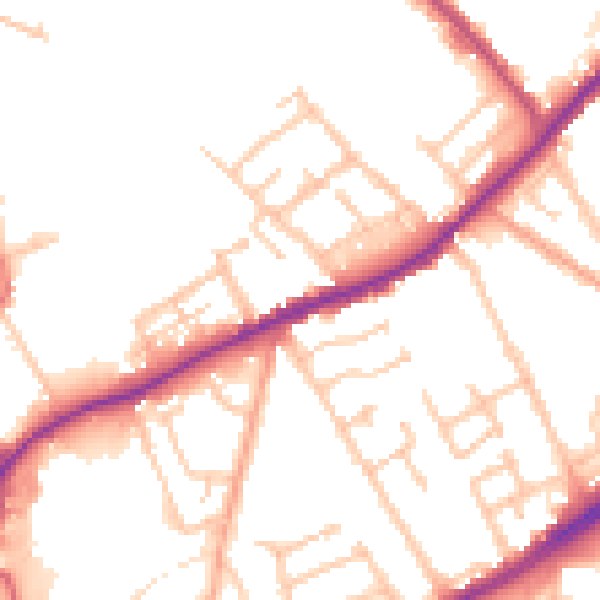 Daytime road noise heatmap for WV10 0AH