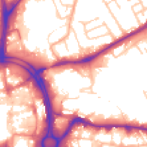 Daytime road noise heatmap for WV10 0BA