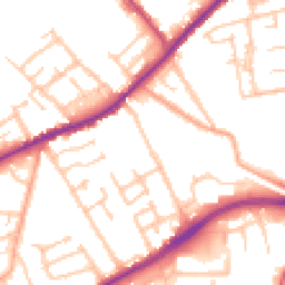Daytime road noise heatmap for WV10 0BB