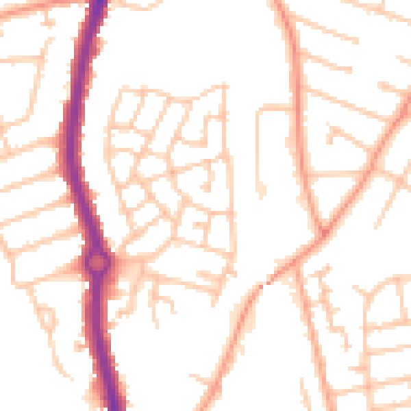 Daytime road noise heatmap for WV10 6FF