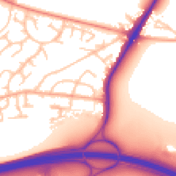 Daytime road noise heatmap for WV10 7AY