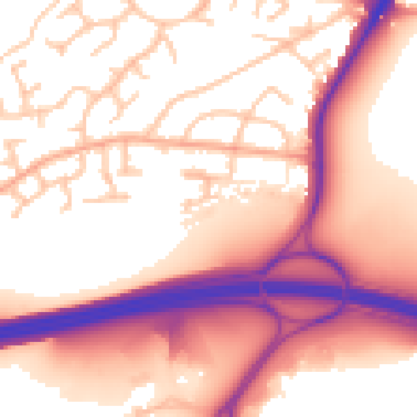 Daytime road noise heatmap for WV10 7QA