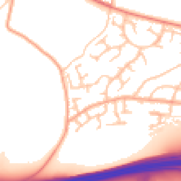Daytime road noise heatmap for WV10 7SZ