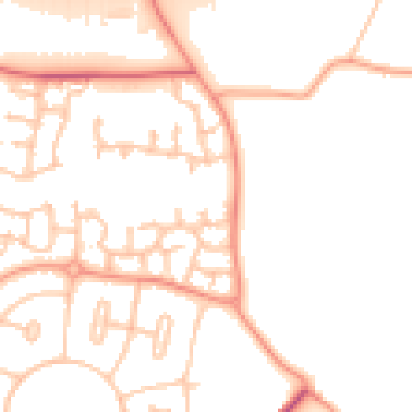 Daytime road noise heatmap for WV10 8UG