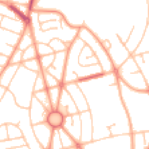 Daytime road noise heatmap for WV10 9DN