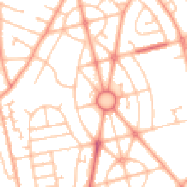 Daytime road noise heatmap for WV10 9JL