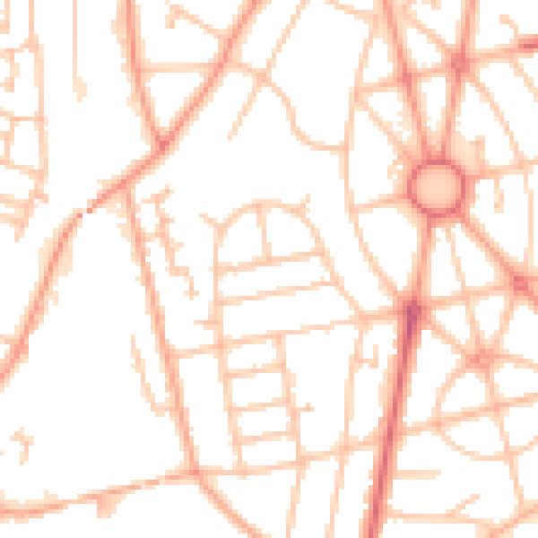 Daytime road noise heatmap for WV10 9SJ