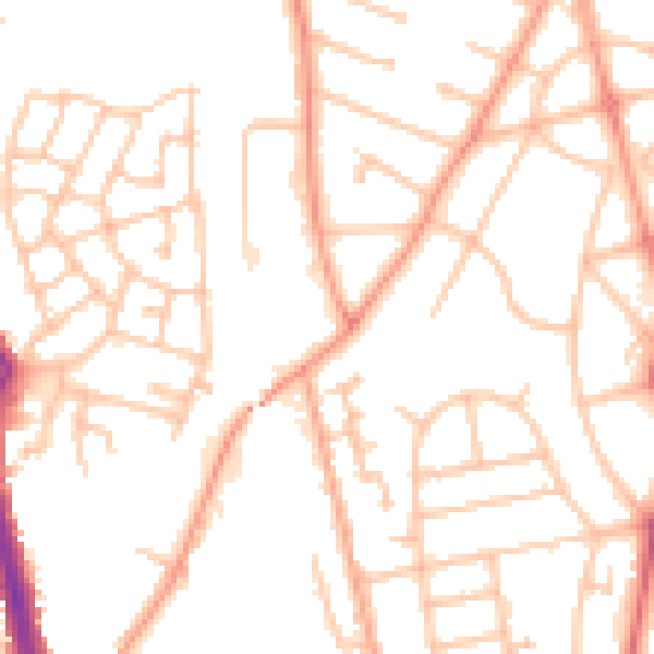 Daytime road noise heatmap for WV10 9TU