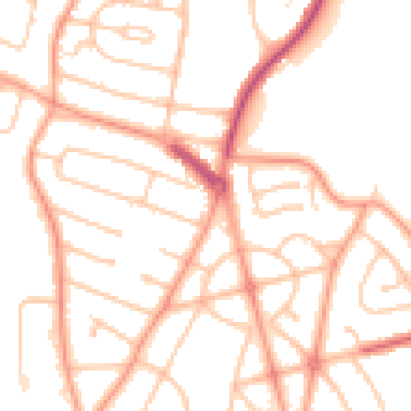 Daytime road noise heatmap for WV10 9UL