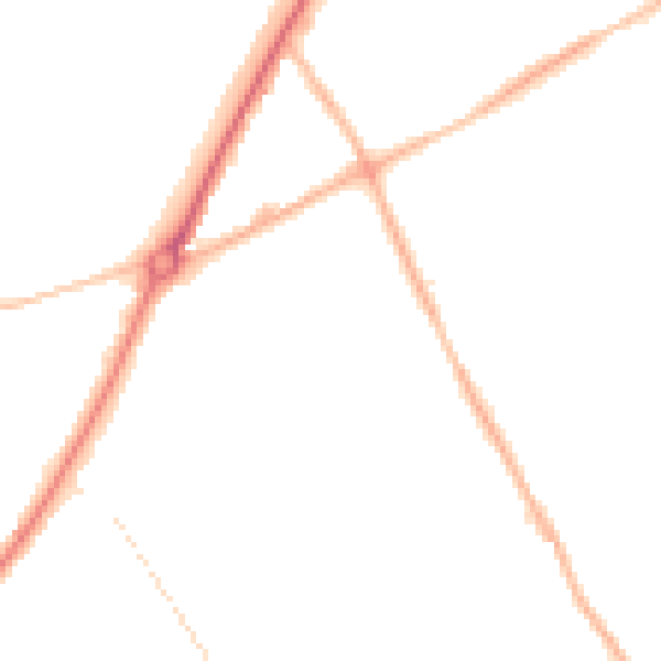 Night-time road noise heatmap for WV11 1DS