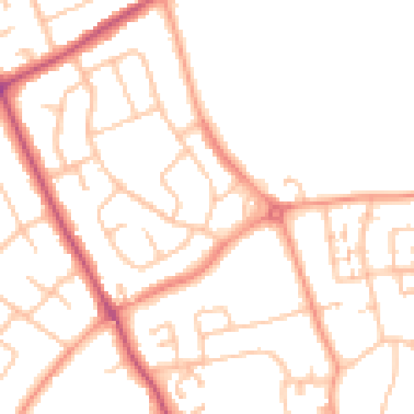 Daytime road noise heatmap for WV11 1EE